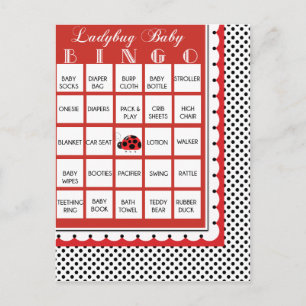 Ladybug Polkadots Baby Shower Bingo Card 24
