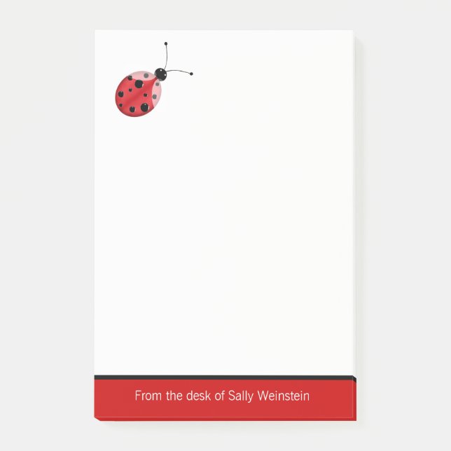 Ladybug Post It Note Pad (Front)