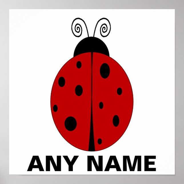 LADYBUG Poster design customised with ANY NAME (Front)