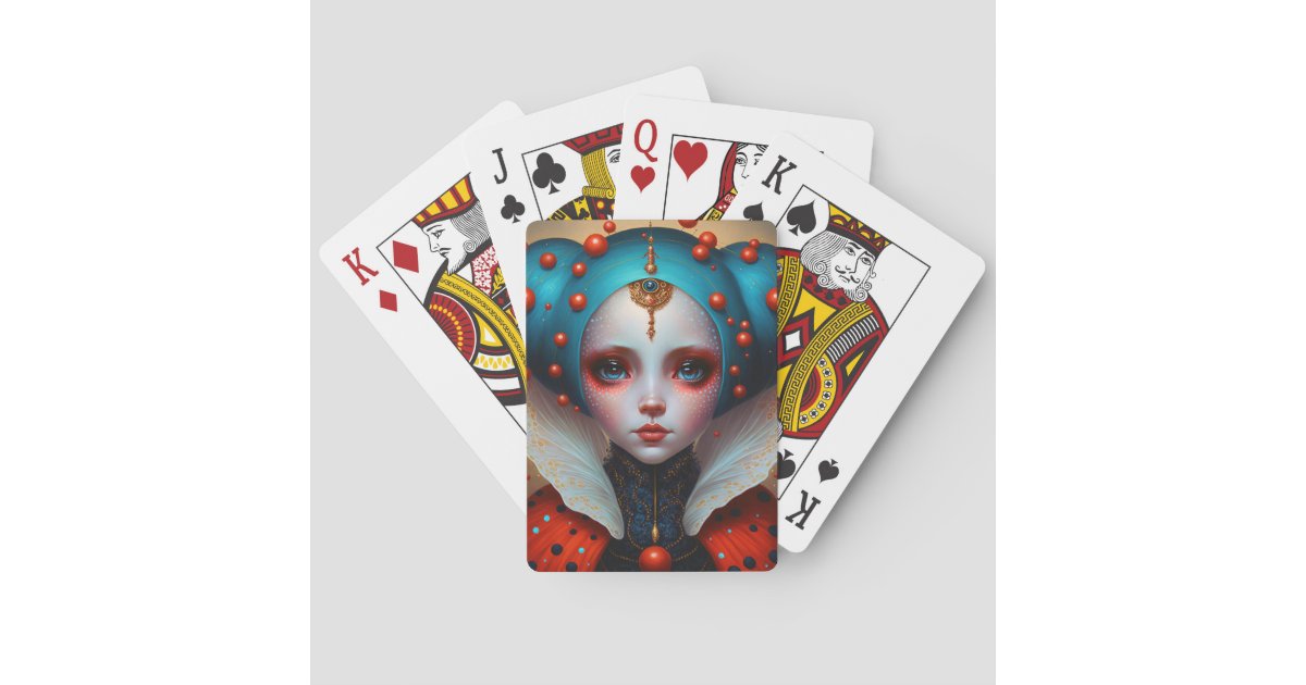 Ladybug Queen Cute Fantasy Art Playing Cards | Zazzle