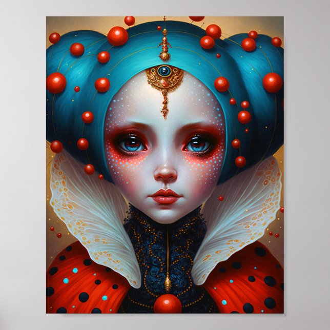 Ladybug Queen Cute Fantasy Art Poster (Front)