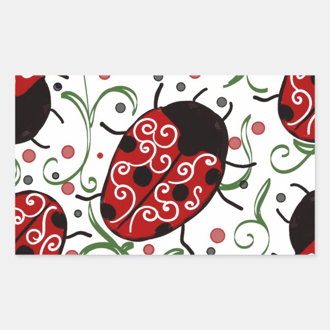 Ladybug Rectangular Sticker (Front)