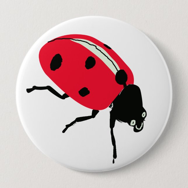 Ladybug, red 10 cm round badge (Front)