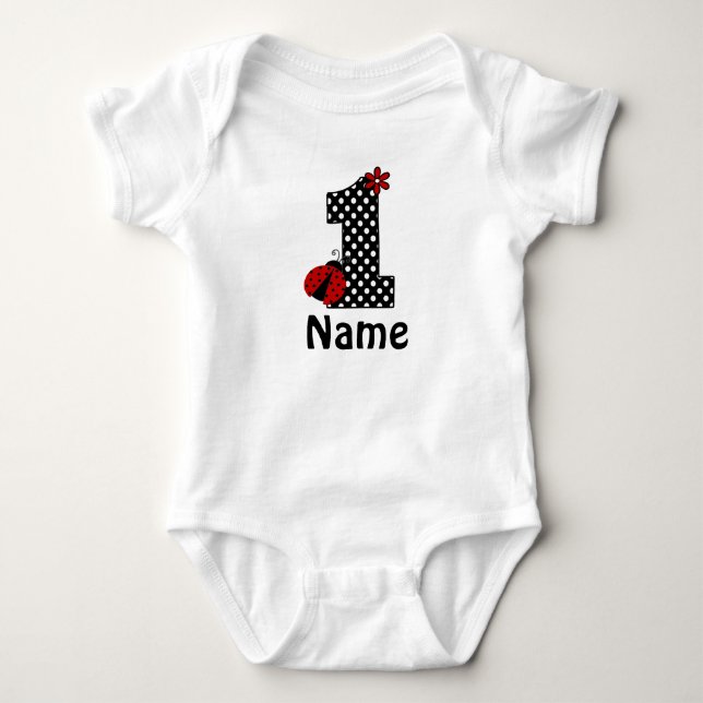 Ladybug Red 1st Birthday Shirt (Front)