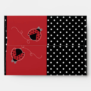 Ladybug Red & Black Birthday Invitation Envelope