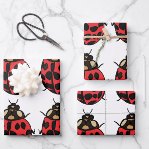 Ladybug Red Black Insect Ladybug Wrapping Paper Sheet