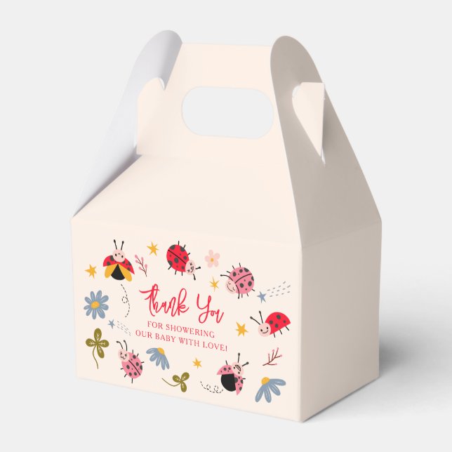 Ladybug Red Bug Baby Shower Favour Box (Front Side)