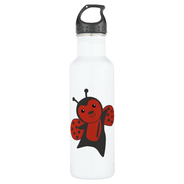 Ladybug Red Cute Animals For Kids 710 Ml Water Bottle (Front)