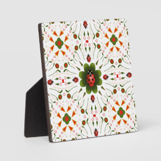 Ladybug Red, Green and White Design Plaque