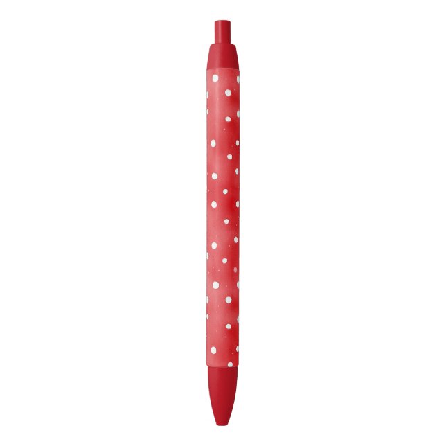Ladybug Red White Dots Birthday Black Ink Pen (Front Vertical)