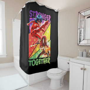Ladybug & Rena Rouge   Stronger Together Shower Curtain