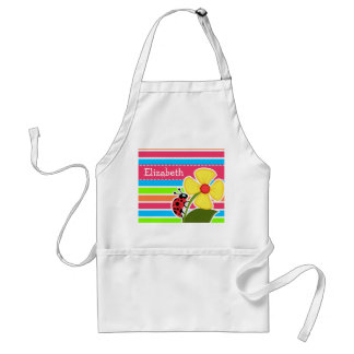 Ladybug; Retro Neon Rainbow Standard Apron