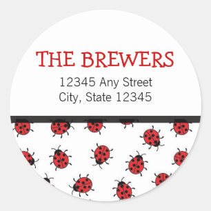 Ladybug Return Address Labels