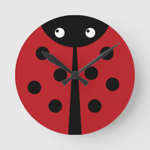 Ladybug Round Clock