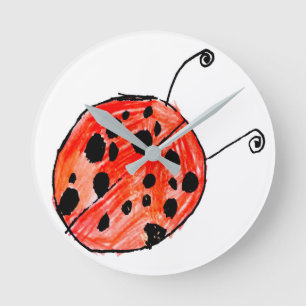 Ladybug Round Clock