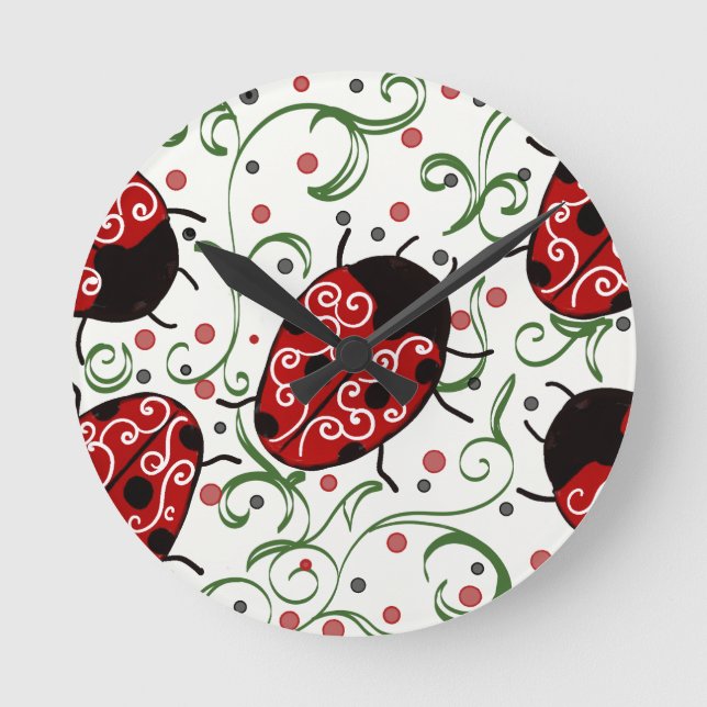 Ladybug Round Clock (Front)