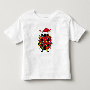 Ladybug Santa Hat Holiday Insect Christmas Toddler T-Shirt