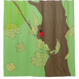 Ladybug shower curtain