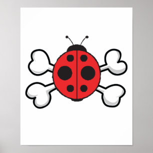 ladybug Skull and Crossbones Poster