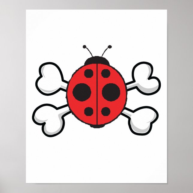 ladybug Skull and Crossbones Poster (Front)
