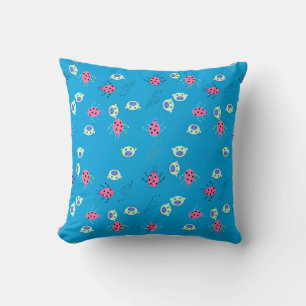 Ladybug, Sparrow & Animal Face Pattern Cushion