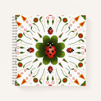 Ladybug Spiral Notebook 8.5" X 8'5"