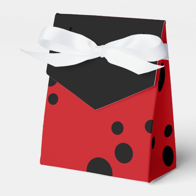 Ladybug Spots Baby Shower Party Favour Boxes (Front Side)