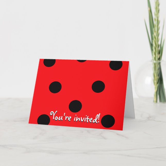 Ladybug Spots Invitation (Front)