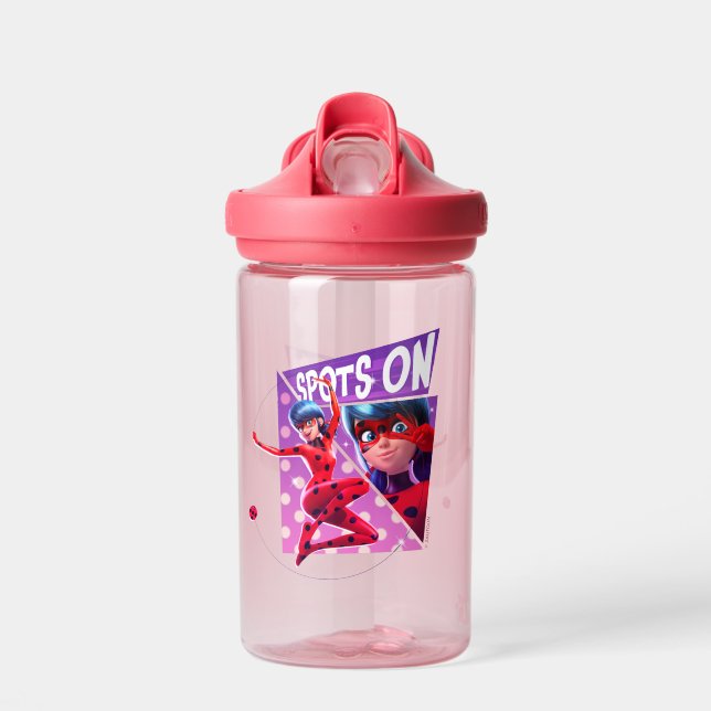 Ladybug | Spots On Purple Graphic Water Bottle (Front)