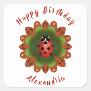 Ladybug Square Sticker