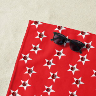 Ladybug stars beach towel