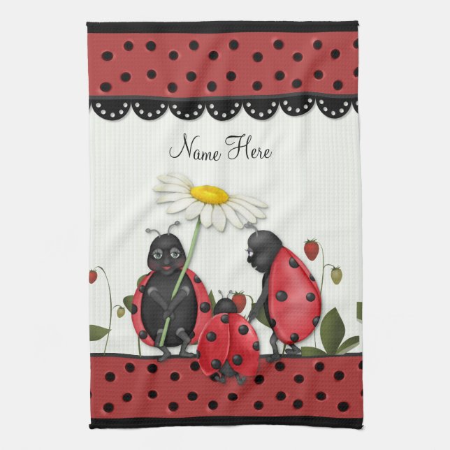 Ladybug Stroll - Customise Tea Towel (Vertical)