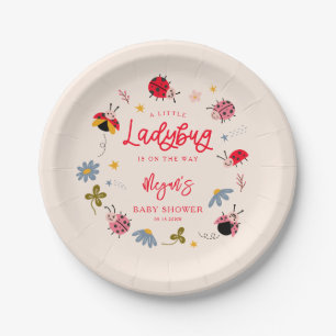 Ladybug Summer Baby Shower Paper Plate