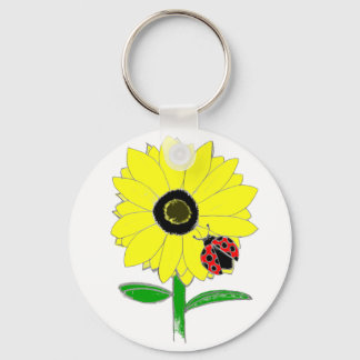 LadyBug & Sunflower Key Ring