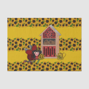 Ladybug, Sunflowers, and House, Yellow-1- Tissue Paper