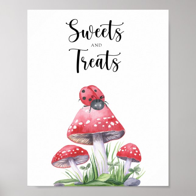 Ladybug - sweets and treats baby shower poster (Front)