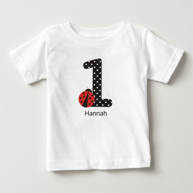Ladybug t-shirt for baby's first birthday (Front)