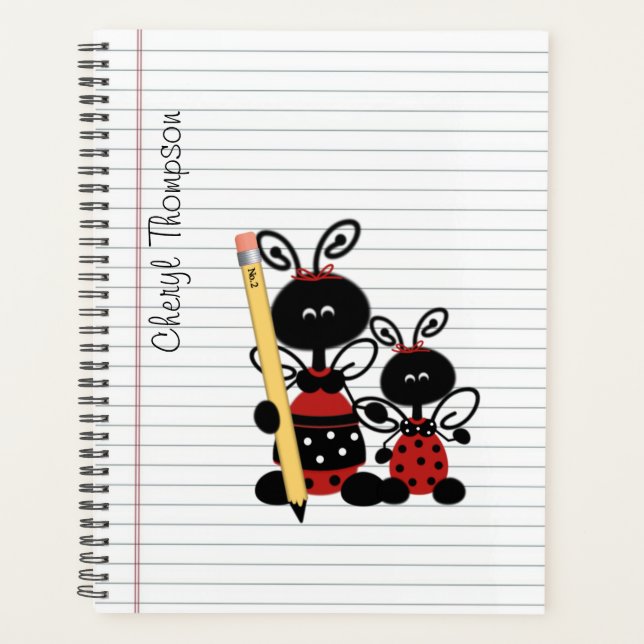 Ladybug Teacher Custom  Planner (Front)