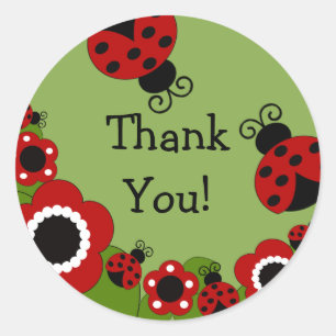 Ladybug Thank You Birthday Sticker
