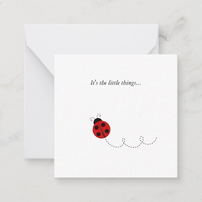 Ladybug Thank You Note Card (Front)