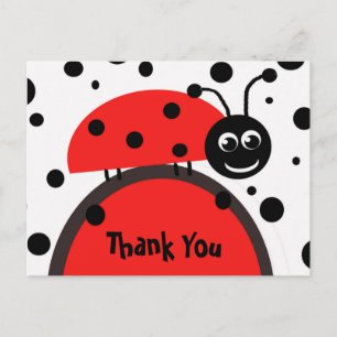 Ladybug Thank You Postcard