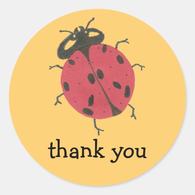 Ladybug thank you sticker (Front)