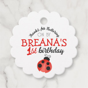 Ladybug Thanks for Coming Birthday Favour Gift Tag