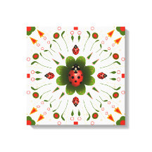 Ladybug-theme Print Red, Green, White Christmas