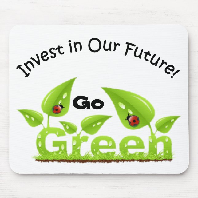 Ladybug Think Green Mouse Mat (Front)