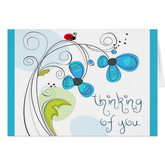 ladybug "thinking of you" note card