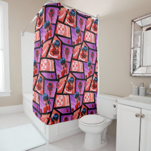 Ladybug & Tikki Pattern Shower Curtain