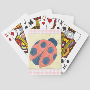 Ladybug Trio Landing on Flowers Playing Cards