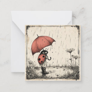 Ladybug Umbrellas & Sweet Sentiments: Rainy Day  Card