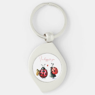 Ladybug Valentine's Day Card Key Ring